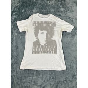 Women’s White Lyrix Bob Dylan Graphic Tee good Condition